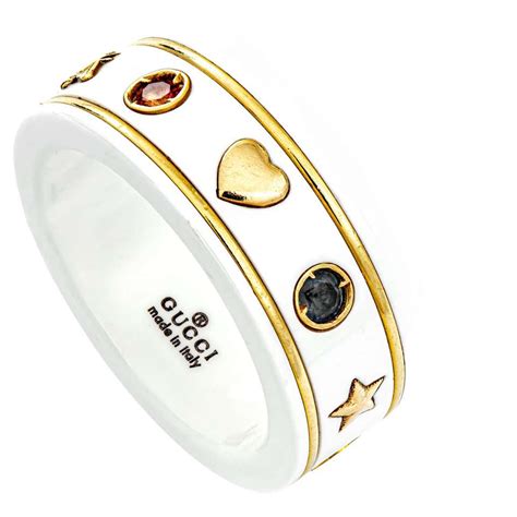 gucci icon star ring|Gucci icon ring with gemstones.